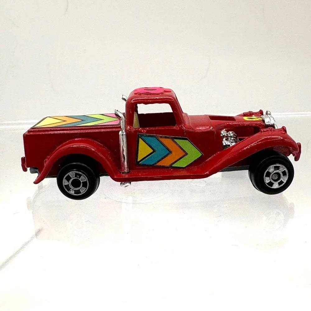 Vintage Zylmex D18 Ford Pickup Diecast Truck Red Chevron Flower Hong Kong
